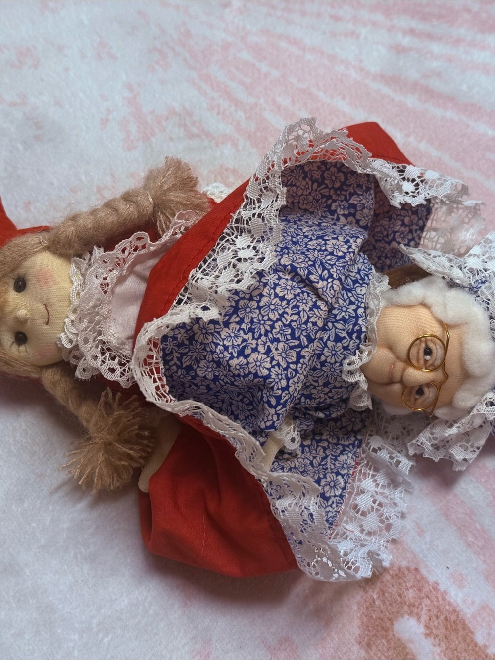 Vintage Little Red Riding Hood Topsy Turvy Doll 3 in 1 Grandma Big Bad Wolf
